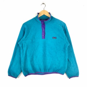Rare!!! Vintage 90s PATAGONIA OUTDOOR CLOTHING Half Button Made In Usa Fleece Size 11/12