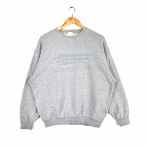 Rare!!! Vintage ELLESSE EMBROIDERY SPELLOUT Crewneck Sweatshirt Grey Colour Large Size