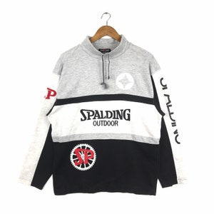 Rare!!! Vintage SPALDING OUTDOOR ATHLETIC Usa Turtle Neck Sweatshirt Multicolour Large Size