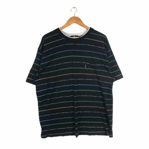 Rare!!! Vintage Italian Designer SABLINA VALENTINO ITALY Stripe Shirt Four Large Size
