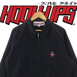 You Won’t See This Everyday!!! Vintage Preloved OG HOOK-UPS Skateboarding Made in Usa Light Windbreaker Jacket Large Size