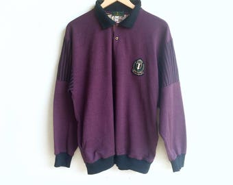 Rare! Vintage POLE BILL small logo sweatshirt purple colour large size