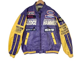 Vintage Leather Sledge Hammer Yellow Corn Motor Sports