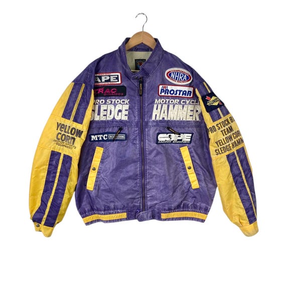 Racing Jacket!!! Vintage YELLOW CORN MOTOR Sports Equipment Pro