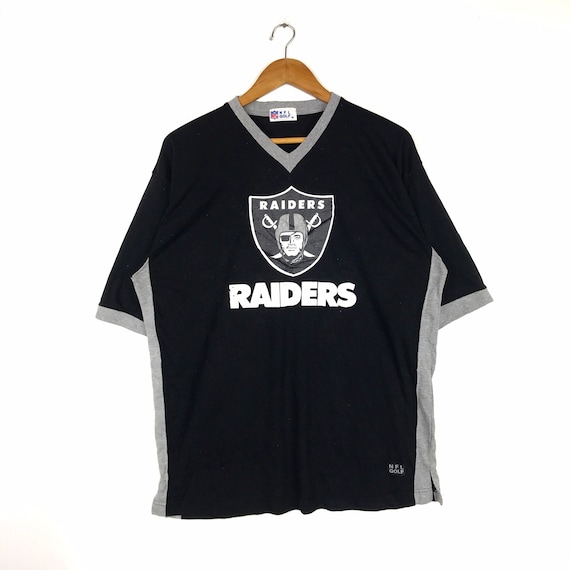 Rare!!! Vintage NFL GOLF RAIDERS Big Logo V-neck Shirt Medium Size