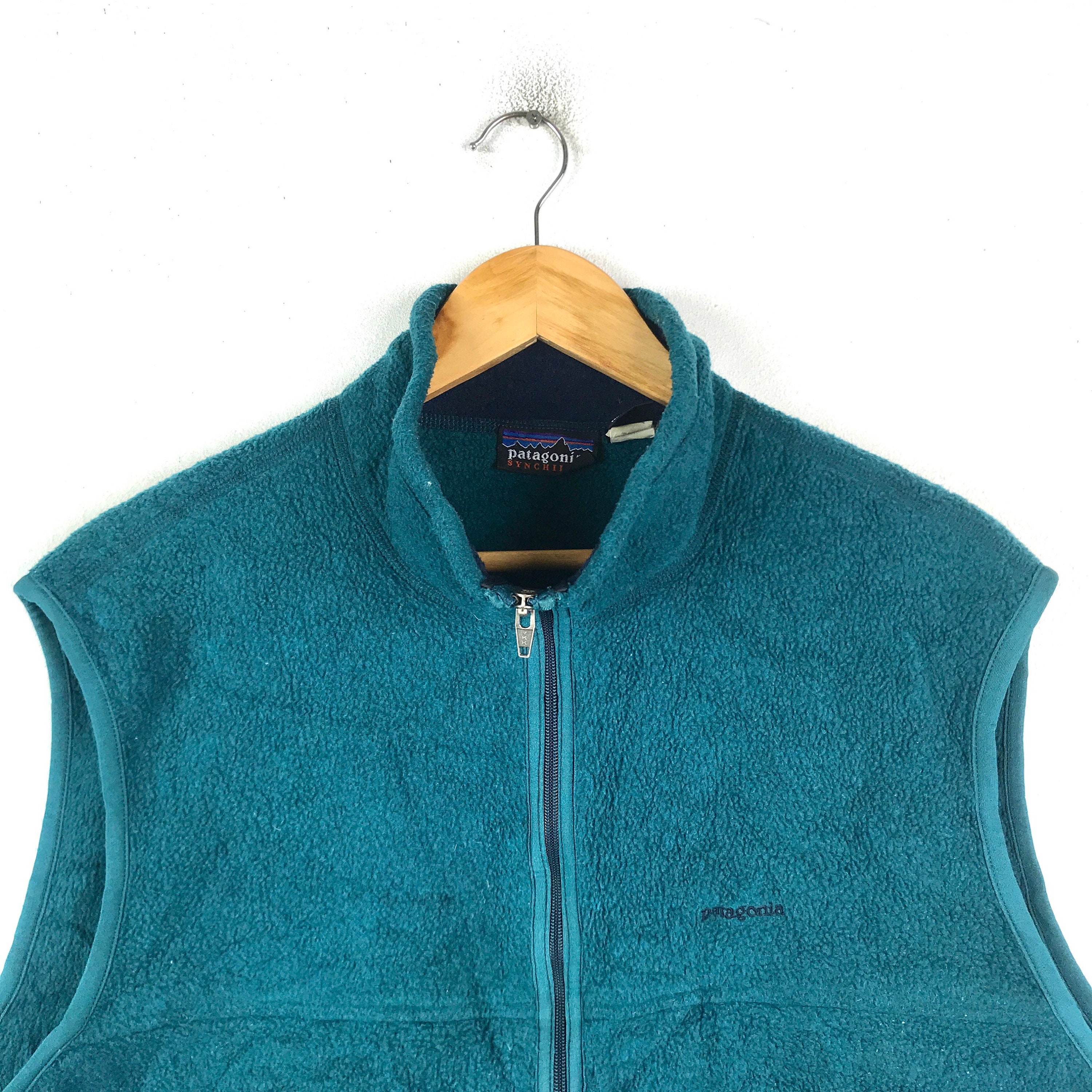 トップス 90s PATAGONIA shelled synchilla vest BLK Patagonia Synchilla Vintage 90s Full Zip Fleece Black Vest