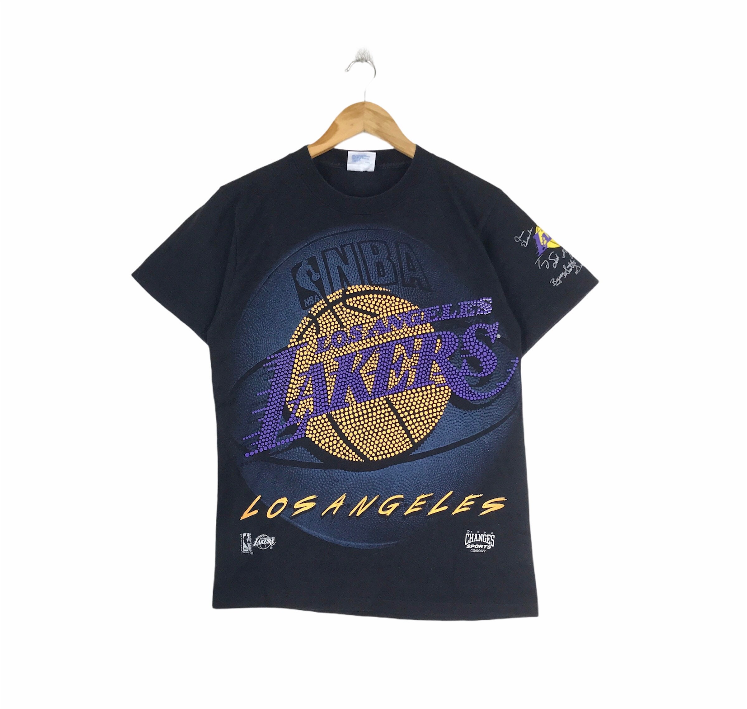 Zeldzaam Vintage NBA LOS ANGELES Lakers La Lakers met speler handtekening teken T shirt zwart kleur medium size Etsy Nederland
