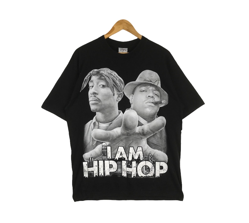 American Legend!!! Vintage American Rapper Hip-Hop Legend The Notorious Big BIGGIE And TUPAC Shakur I shops Am Hip Hop T-Shirt Extra Large Size