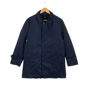 One Of Most Influential Coat Makers!!! The Famous MACKINTOSH PHILOSOPHY THERMORE Long Coat Jacket Navy Blue Color