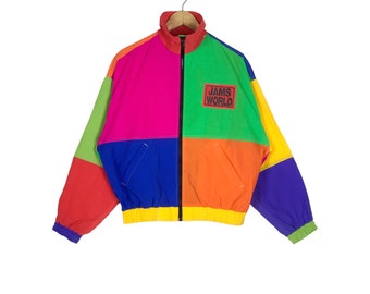 RARE Vintage 90s Jams World Honolulu Hawaii Multicolor Jacket Jams
