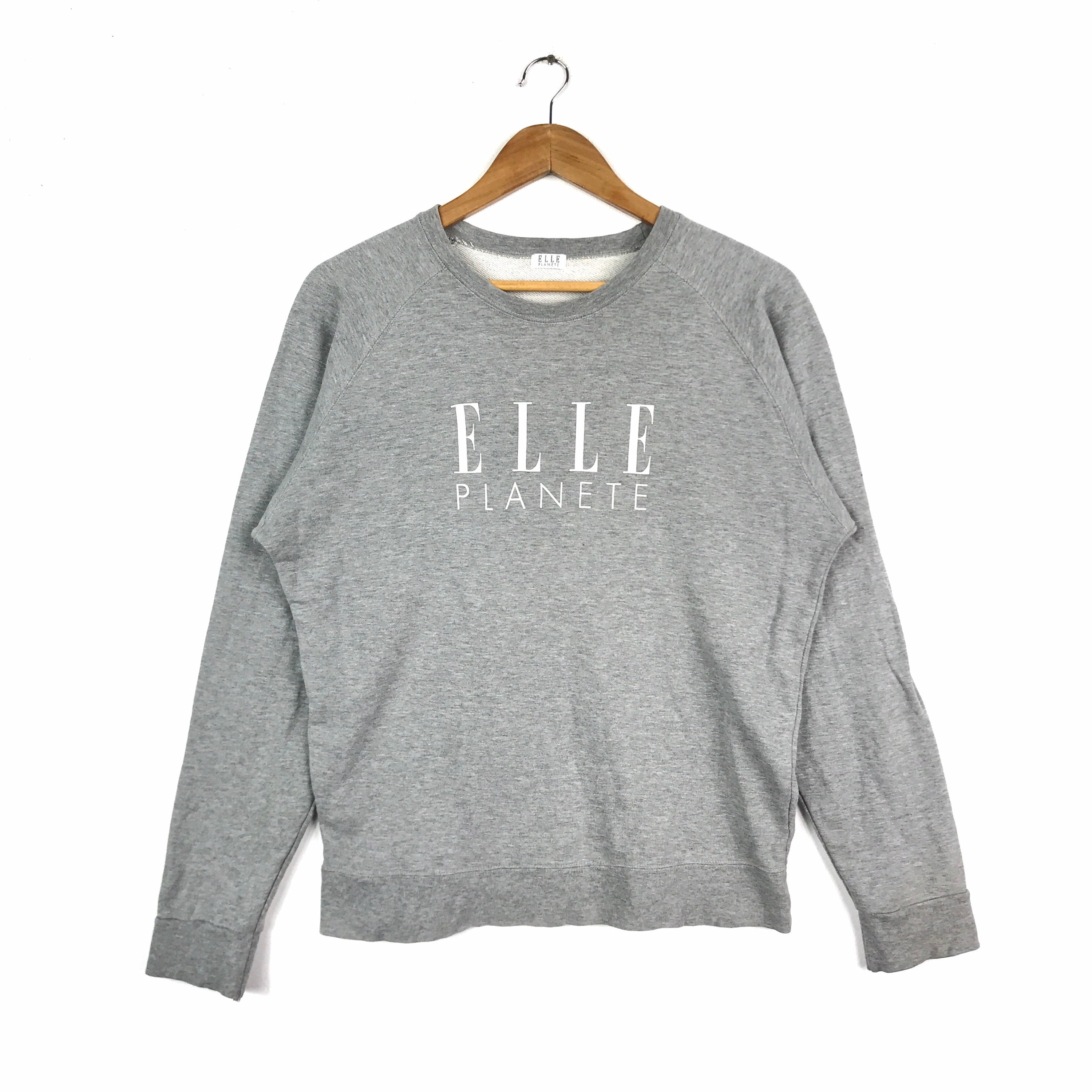 Rare!!! Vintage ELLE PLANETE Spellout Crewneck Longsleeve