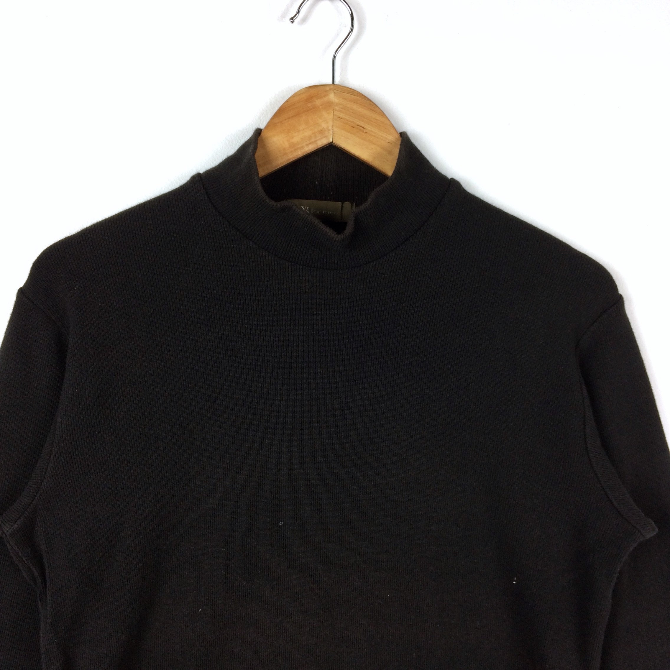 トップス Yohji Yamamoto 80s High Neck Black Knit Rare!!! Vintage Y'S YOHJI YAMAMOTO X Y's for Men Made in