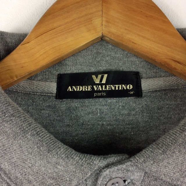 レア!!! ヴィンテージ ANDRE VALENTINO PARIS ビッグロゴ刺繍カラー 