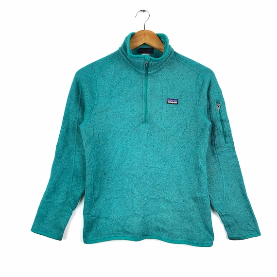 Rare the Famous PATAGONIA OUTDOOR CLOTHING Half Zipper Jumper Green Colour  Small Size 