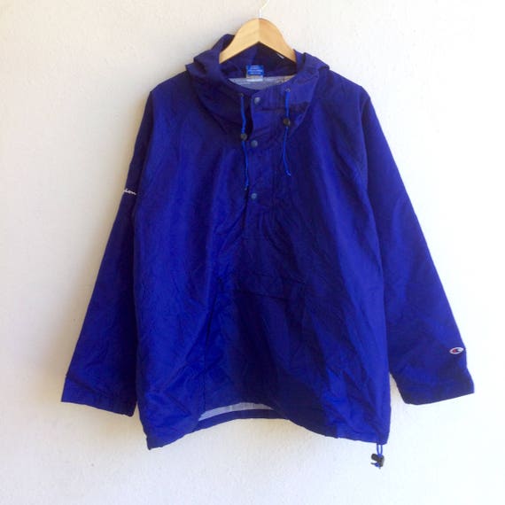 champion windbreaker blue