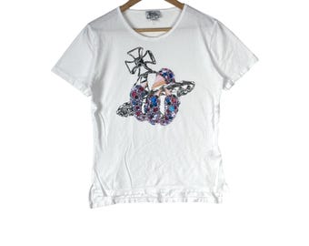British Fashion Designer!!! The Famous VIVIENNE WESTWOOD MAN Diamond Cross Logo T-Shirt