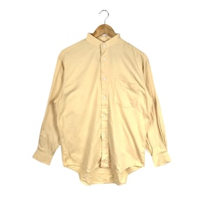 Japanese Designer!!! ISSEY MIYAKE DESIGN Studio Band Design Collar Style Longsleeve Plain Shirt Medium Size Made in Japan