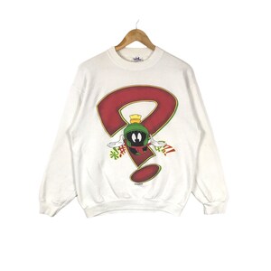 Selten!!! Vintage 1993 WARNER BROS MARVIN The Martian Crewneck Sweatshirt Made in Usa Large Size