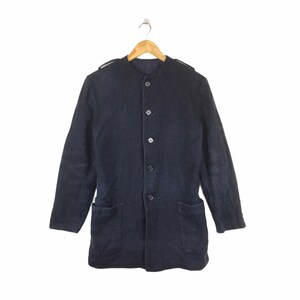 Japanese Designer!!! The Famous YOHJI YAMAMOTO WOOL Long Coat Jacket Full Button Made in Japan Medium Size