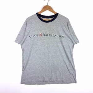 Rares !!! vintage CHAPS RALPH LAUREN Made In Usa T-shirt grande taille couleur grise