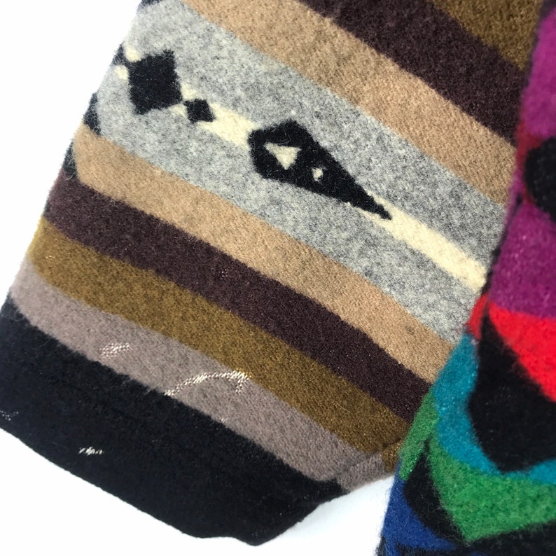 Rare!! Vintage BEAVER ROOTS CANADA Navajo Native Blanket Wool Jacket Made in Canada Large Size