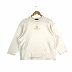 Rare!!! The Famous Vintage Italian Designer GIANNI VALENTINO ITALY Croptop Design Sweatshirt Large Size