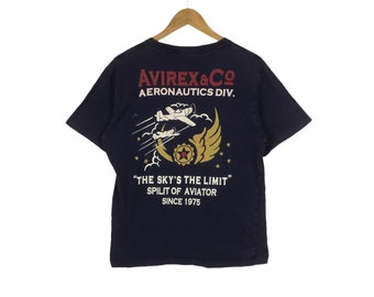 By Jeff Clyman!!! Vintage AVIREX & Co AERONAUTICS DIV The Sky’s The Limit T-Shirt Large Size