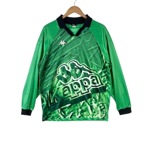 Rare!!! Vintage 90s KAPPA KEEPER FOOTBALL Soccer Jersey With Elbow Pad Longsleeve Jersey Large Size