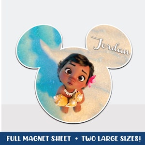Baby Moana Disney Cruise Door Magnet / Baby Moana Mickey Ears