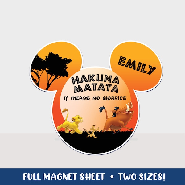 Disney Cruise Magnet, Hakuna Matata Magnet, The Lion King Magnet, Timon and Pumba, Hakuna Matata, No Worries Magnet, DCL Magnet