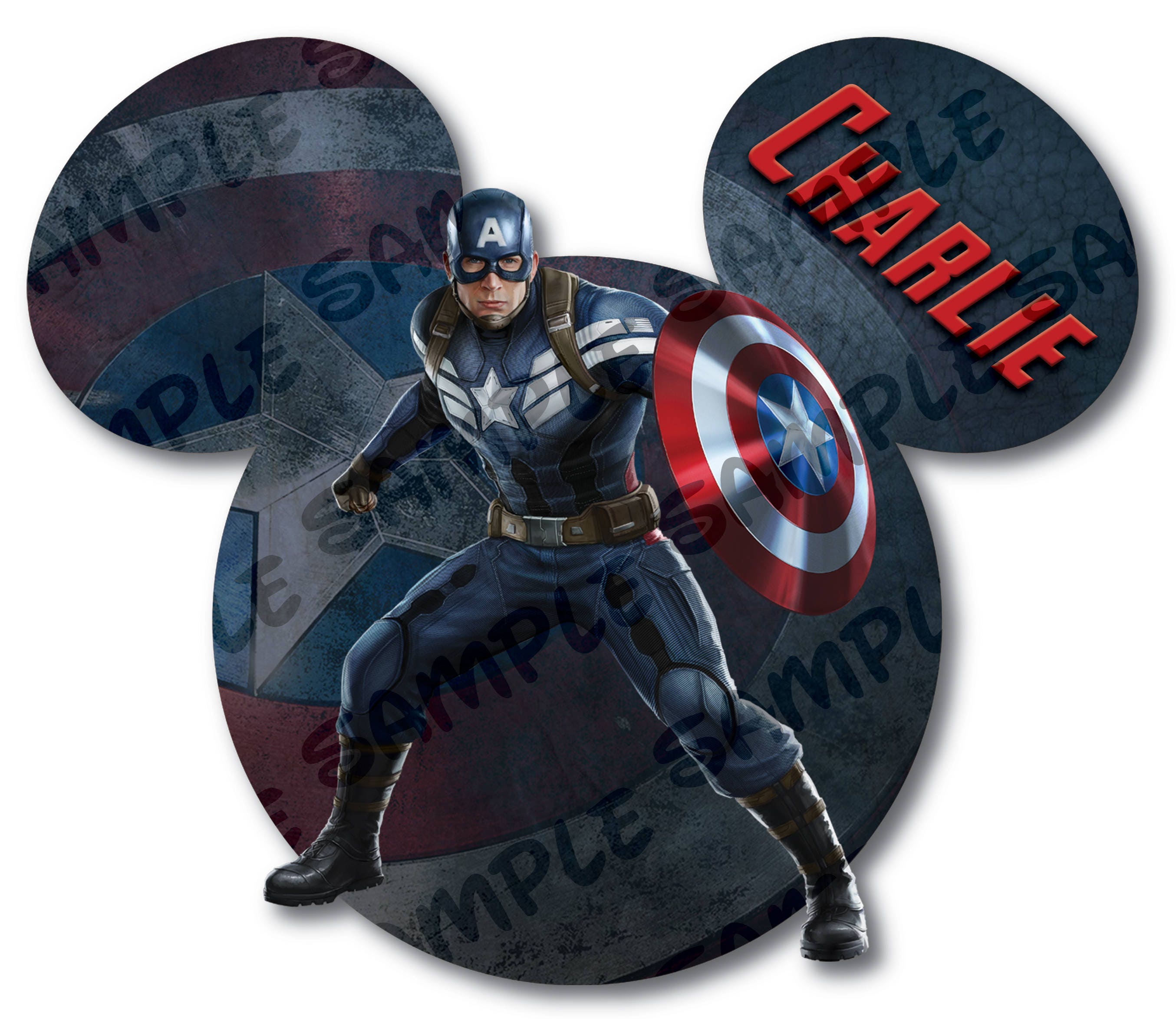 CAPT Marvel Minnie Ears! Iron-On OR Magnet
