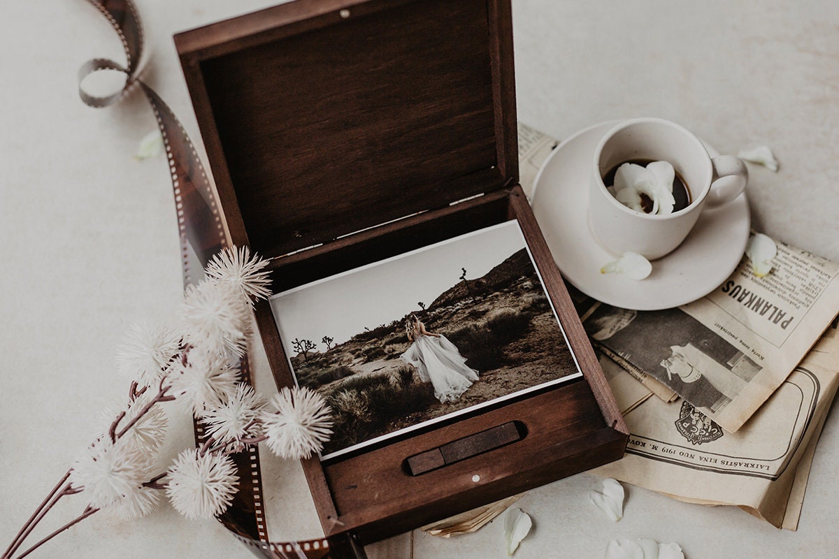 Amazon.com: Personalized Wooden Wedding Photo Box with USB