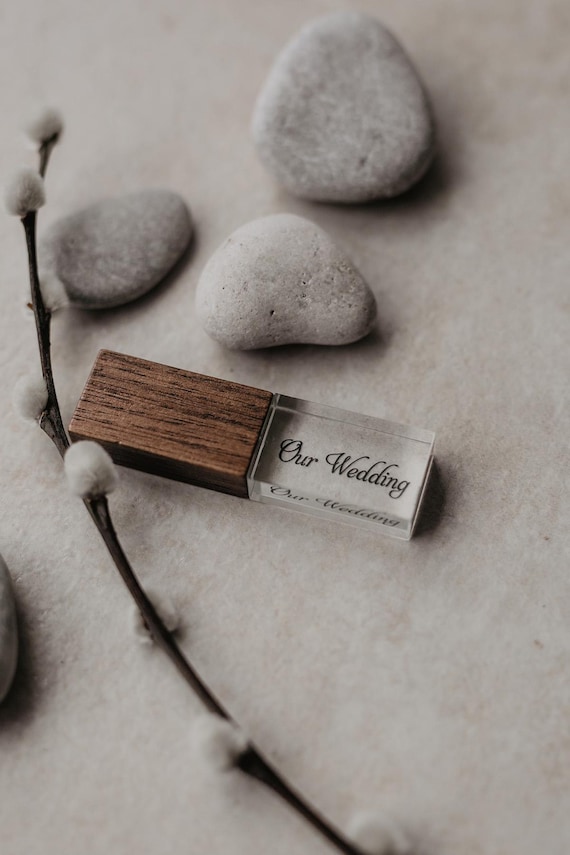 Crystal Wedding USB flash drive 3.0 (thin version) | 8gb - 16gb - 32gb Fast Personalized USB Pen Drive