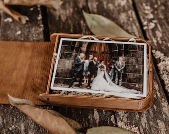 10 Wooden photo box for 4x6 prints | engraved box for 15x10 cm photos