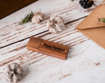 10 Wooden USB flash drive 3.0 | Walnut 8gb - 16gb - 32gb Personalized Thumb Drive | Custom Flash Drive (optional)