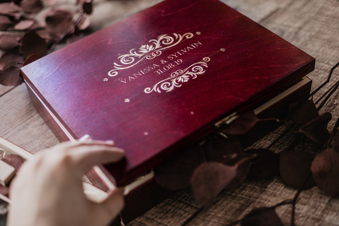 8x10 Wedding Album Box Mahogany 25x20 Cm Photo Album Box Wedding Box