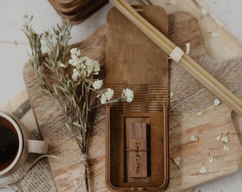 USB box with wooden engraved 3.0 USB flash drive (optional) | USB packaging with laser-produced bended lid