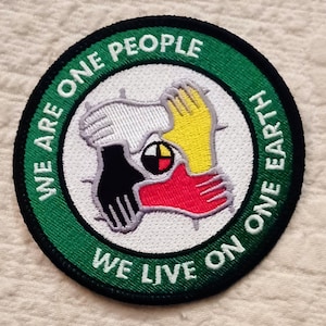 3.5" ONE PEOPLE Sew/Iron-on Embroidered Patch