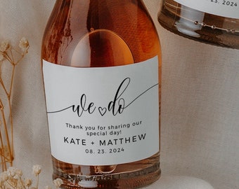 Wedding Favor Mini Champagne Label: Bridal Shower Thank You (Instant Download)