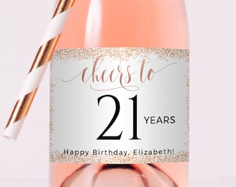 Personalized Birthday Mini Champagne Label Template (Instant Download)