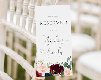 Reserved Wedding Seat Sign: Editable Chair Tag (Templett), POM