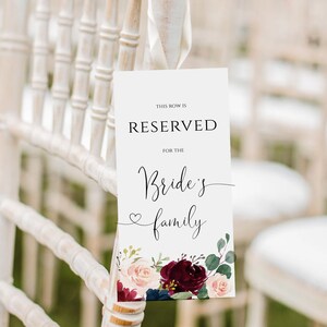 Reserved Seat Sign, Reserved Row, Reserved Wedding Seat, Reserved Church Pew, Reserved Sign, Wedding Ideas, Templett, POM