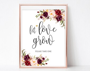 Let Love Grow Sign Etsy