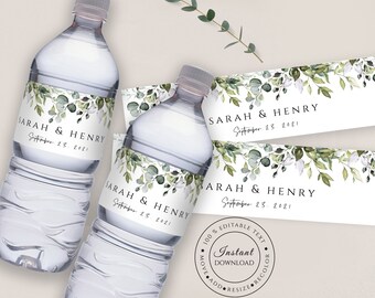 Printable Water Bottle Labels Etsy