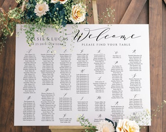 Guest List Seating Chart Template