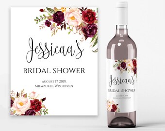 bridal shower wine labels bridal wine printable wine label etsy