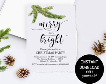 christmas invites etsy