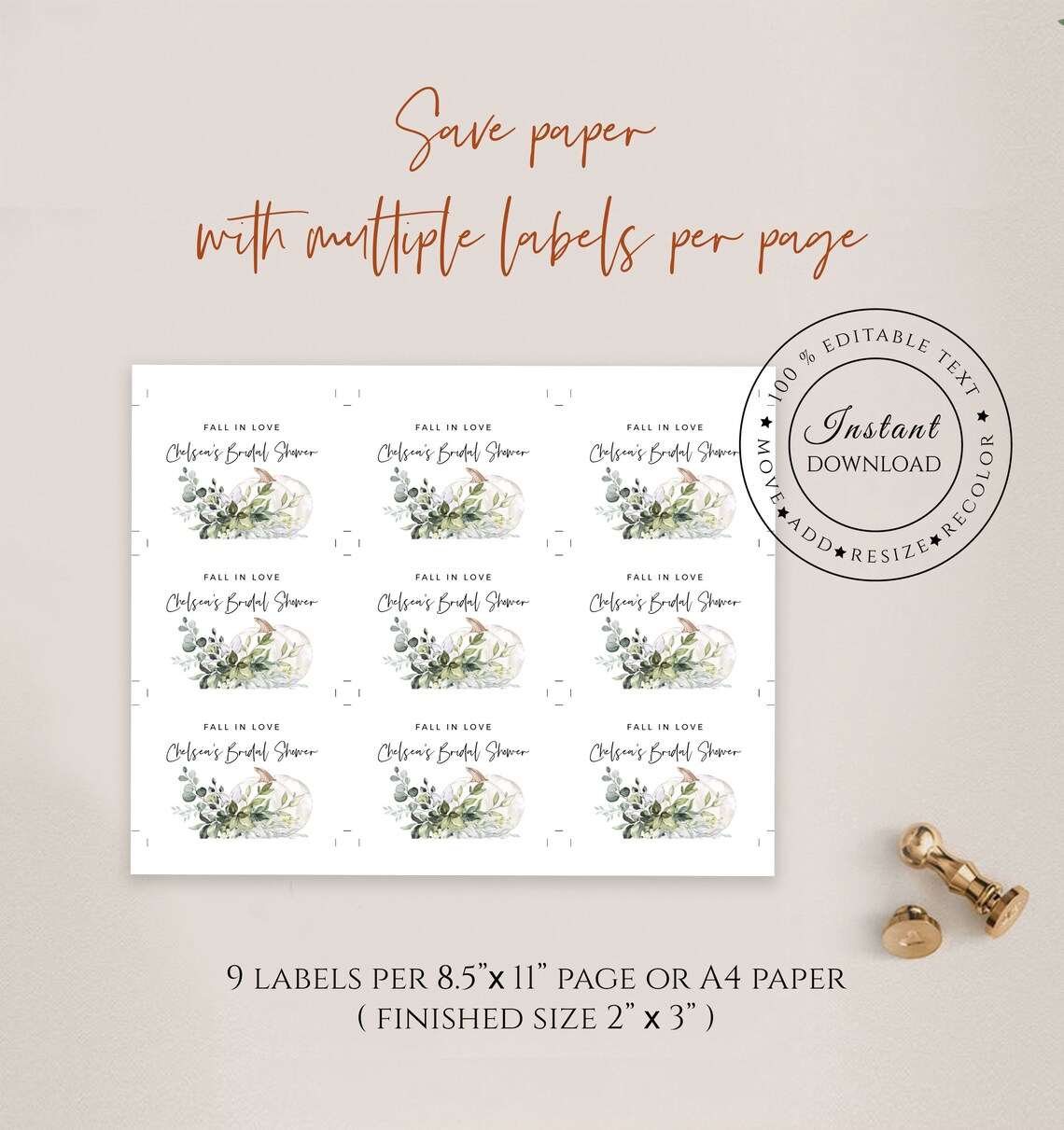 Mini Champagne Label Printable Bridal Shower Mini Wine Labels | Etsy