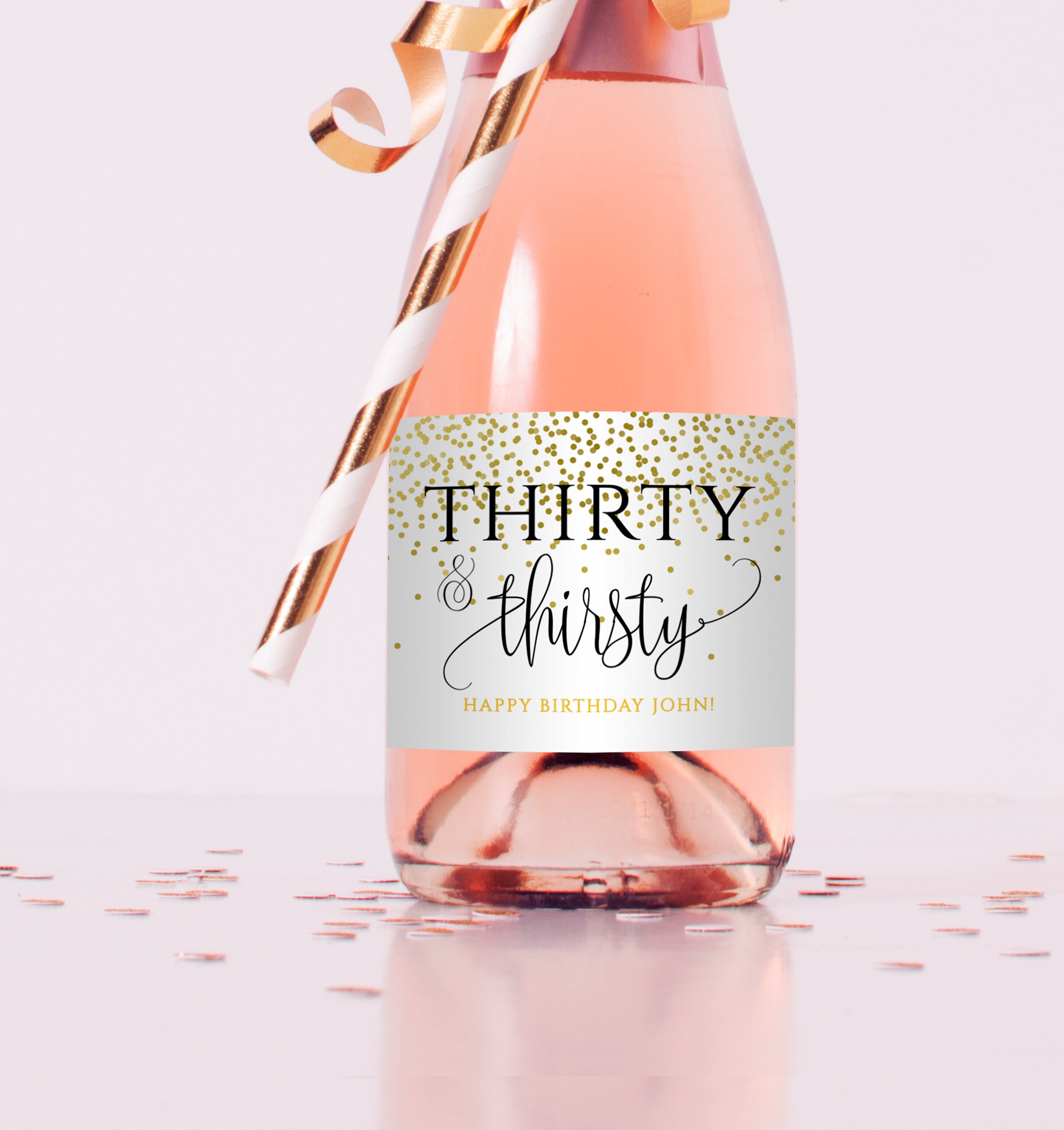 Birthday Mini Champagne Label Printable Mini Wine Labels | Etsy