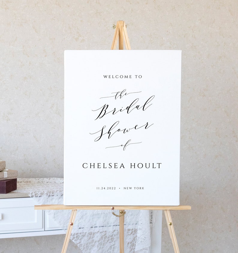 Minimalist Bridal Shower Welcome Sign Template, Printable Welcome Poster, Editable, Templett, Instant Download, OPM image 2